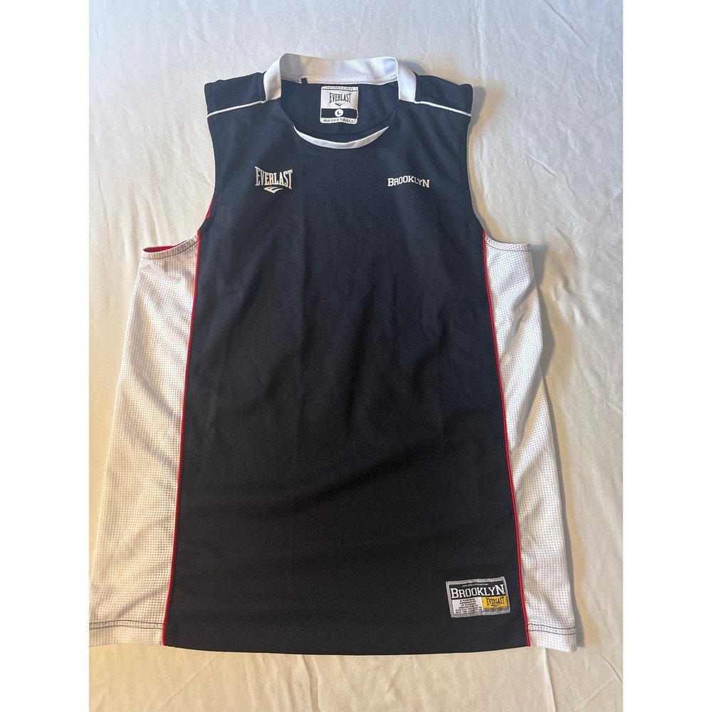 Everlast Basketball Tank Top Mens Large Black Excellent Brooklyn Mesh Jersey